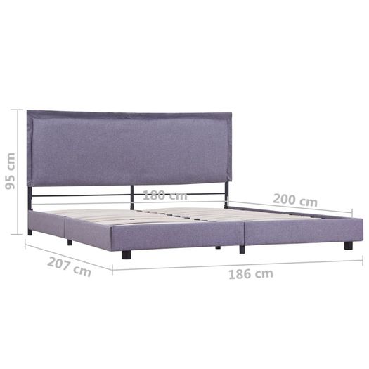 Bed Frame Light Grey Fabric 180x200 cm 6FT Super King