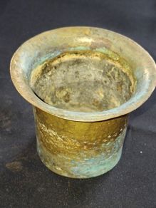 Antique Brass or Bronze Vessel, possibly a Traditional Holy Water Pot like a Panchpatran, Postage available or Collection