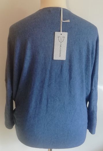 Carla Giannini Women's Angora Mix Top With Heart & Stars New With Tag Blue