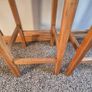 Pair of Vintage Solid Oak Counter-Height Stools with Handwoven Rush Seats Image 7