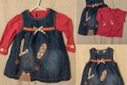 Next Baby Denim Dress And Pink Top