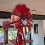 Decorative 250cm Red Windmill with Texas Wind Wheel & Chimes American Farmhouse Style Image 3