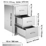 Outdoor Kitchen Drawers, 18.5"W x 22.5"H x 22.5"D Triple Access Drawers, Stainless Steel Flush Mount Cabinets, BBQ Island Drawers Storage with Handle, for Outdoor Kitchens or Patio Grill Station Image 7