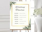 Personalised custom text Wedding timeline Wedding Welcome Sign  Modern Wedding Sign Wedding Names Sign Printed Sign