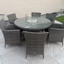 Ratan table and chairs with fire pit Image 3
