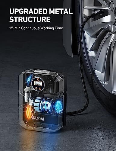 Tyre Inflator Air Compressor 12V DC, Digital Car Tyre Pump 150 PSI, Preset Tyre Pressure & Auto Shutoff, Electric Air Pump for Car Tyres, Bicycles, Other Inflatables
