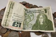 Bag of Irish Coins and Banknote