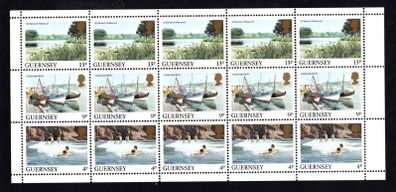 1984 Guernsey GB1.30 Definitive Stamp Booklet Pane (ex cover showing Head Post Office, St Peter Port) Mint Never Hinged (MNH)