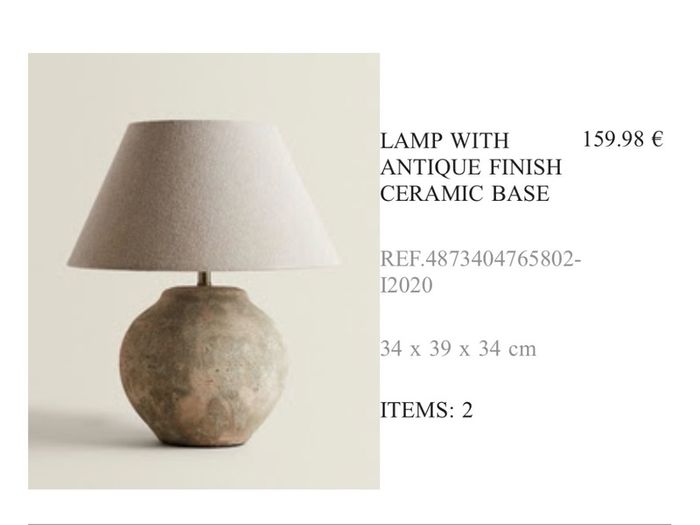 Zara Home Lamp x2