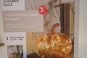 Light Up Decorative Glass Pumpkin