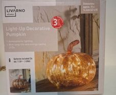 Light Up Decorative Glass Pumpkin