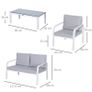 4pcs Garden Sofa Set Aluminum Frame Image 2
