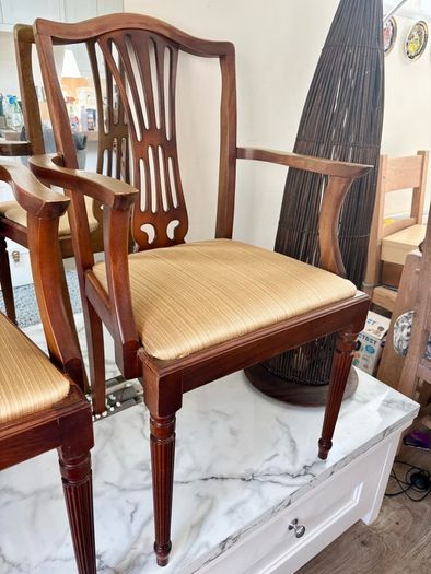 Pair of Vintage Hepplewhite-Style Carver Chairs