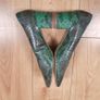 Marks & Spencer Insolia Green Snake Print Block Heel Pumps Court Shoes 4UK/37EU/23 cm Image 9