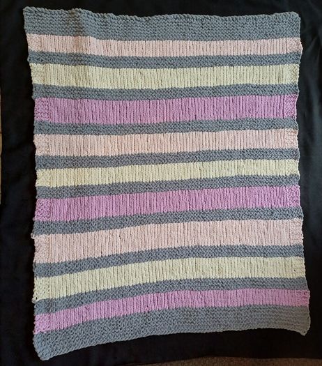 Large Hand-knitted Toasty Baby Blanket