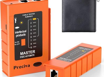Network Cable Tester, Preciva Ethernet Cable Test Tool, Lan RJ45 RJ11 Cable Tester, cat5 cat5e cat6a, USB Chargable Wire (FREE POSTAGE)
