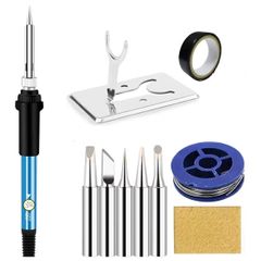 Electric Soldering Iron 60W 220V / 110V Adjustable Temperature Welding Rework Solder Repair Tools Kit