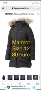 Hooded coar size 12 marmot black performance wear