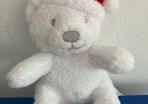 Adorable small Christmas white teddy bear