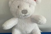 Adorable small Christmas white teddy bear