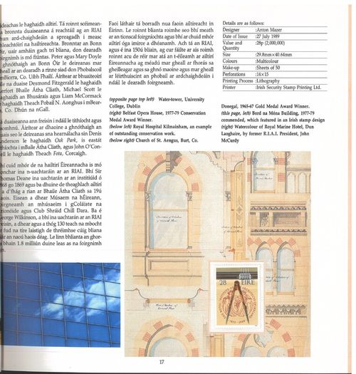 1988/89 Ireland The Irish Stamp Limited Edition Hardback Year Book. Contains all commemorative stamps from June 1988 to June 1989. Included 44 images of conents