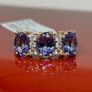 Gold 14K (585) Yellow Gold AAA Tanzanite & Lab Grown Diamond Image 10