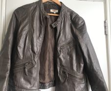 Brown leather jacket