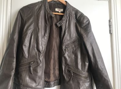 Brown leather jacket