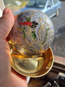 Vintage Solid Brass Trinket Box