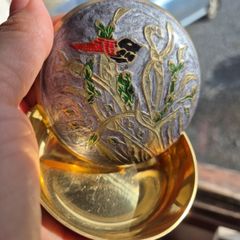 Vintage Solid Brass Trinket Box