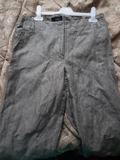 Grey brown flare trousers uk12