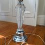 Modern Crystal & Chrome Table Lamp with Black Shade Image 3