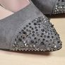 womens CARVELA Kurt Geiger high heels grey suede court shoes glittery spike toes UK 6 EU 39 Image 2