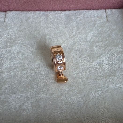 Pandora rose gold Infinite hearts sparkling dangling clip charm ,two small signs of the back but not visible
