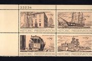 1971 USA Historic Preservation Issue Commemorative Stamps se-tenant block Mint Never Hinged (MNH)