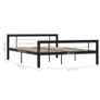 Bed Frame Black and White Metal 160x200 cm Image 6