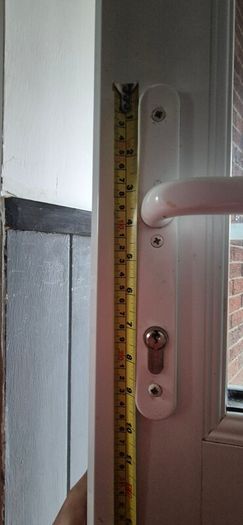 Old white door handle