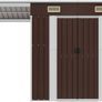 Garden Shed, Outdoor Storage Shed with Extended Roof, Tool Shed for Lawn Garage Yard, Metal Garden Storage Unit, Brown Steel Image 3