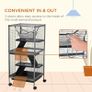 Small Animal Cage with Wheels Pet Home for Chinchillas Ferrets Kittens, with Hammock, 4 Platforms, Removable Tray, Silver Image 2