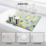 All-Purpose Dish Drying Mat Absorbent 46x42 cm, PU Leather Kitchen Drying Mat, Draining Board Mats, Placemats Bar Mats Sink Mat for Kitchen Counter, Coffee Machines and Tables (Fresh Lemon) Image 4