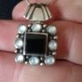 Vintage Black Onyx and Moonstone Sterling Silver Pendant Set Image 4