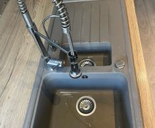 Grey Pyragranite Double Kitchen Sink with Taps