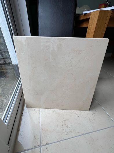 2 Large Cream Stone Effect Floor Tiles 59.6cm x 59.6cm