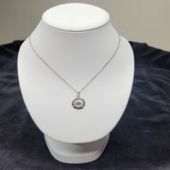 Vintage Sterling Silver Claddagh Pendant Necklace with Original Box