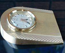 Vintage Solid Brass Desk Clock