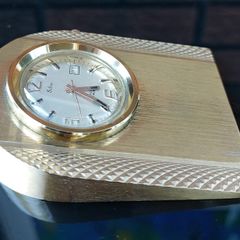 Vintage Solid Brass Desk Clock