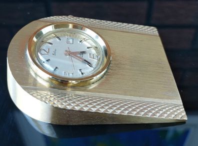 Vintage Solid Brass Desk Clock