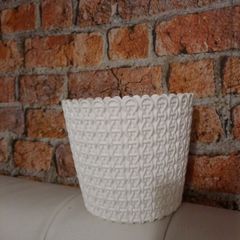 white woven basket effect plant pot