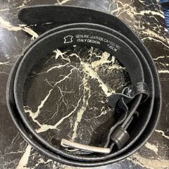 CK "CHARLES KEEPER" black genuine leather belt, Italy design 135cm