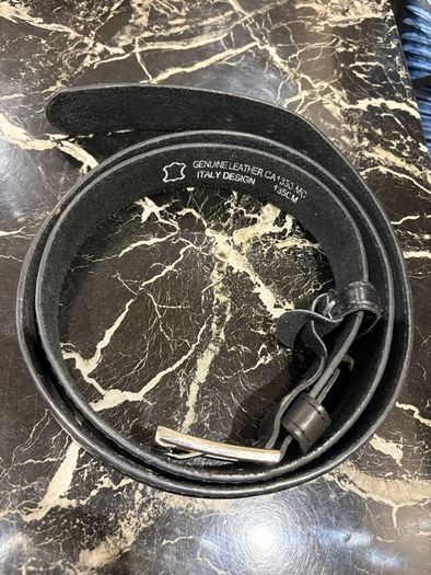 CK "CHARLES KEEPER" black genuine leather belt, Italy design 135cm